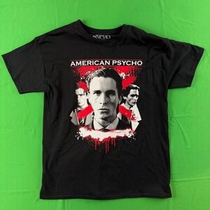 American‎ Psycho Movie Promo Adult  Black T-Shirt Large NWT 100% Cotton S